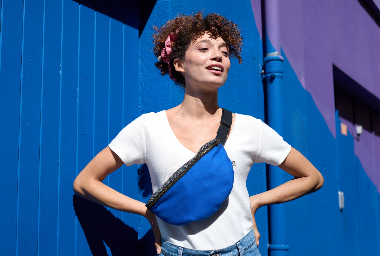 joli sac banane bleu
