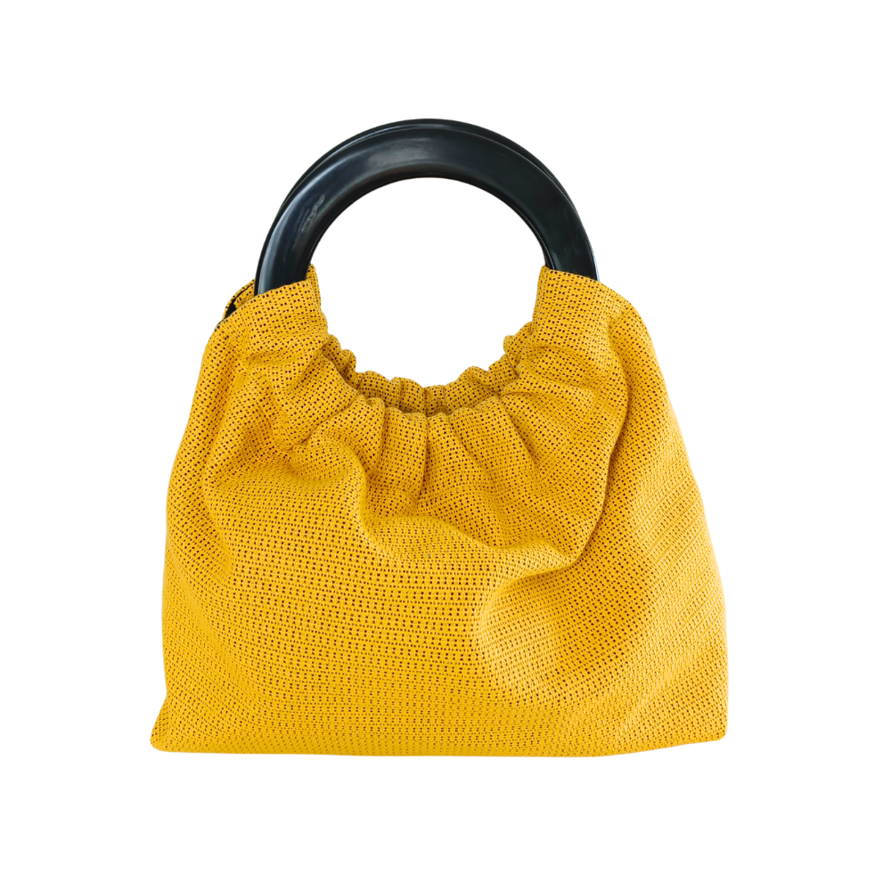 ANNA Sac à main anneau | Jaune & Noir