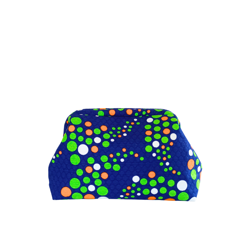 CAMILLE Sac à main à clapet | Bleu & pois