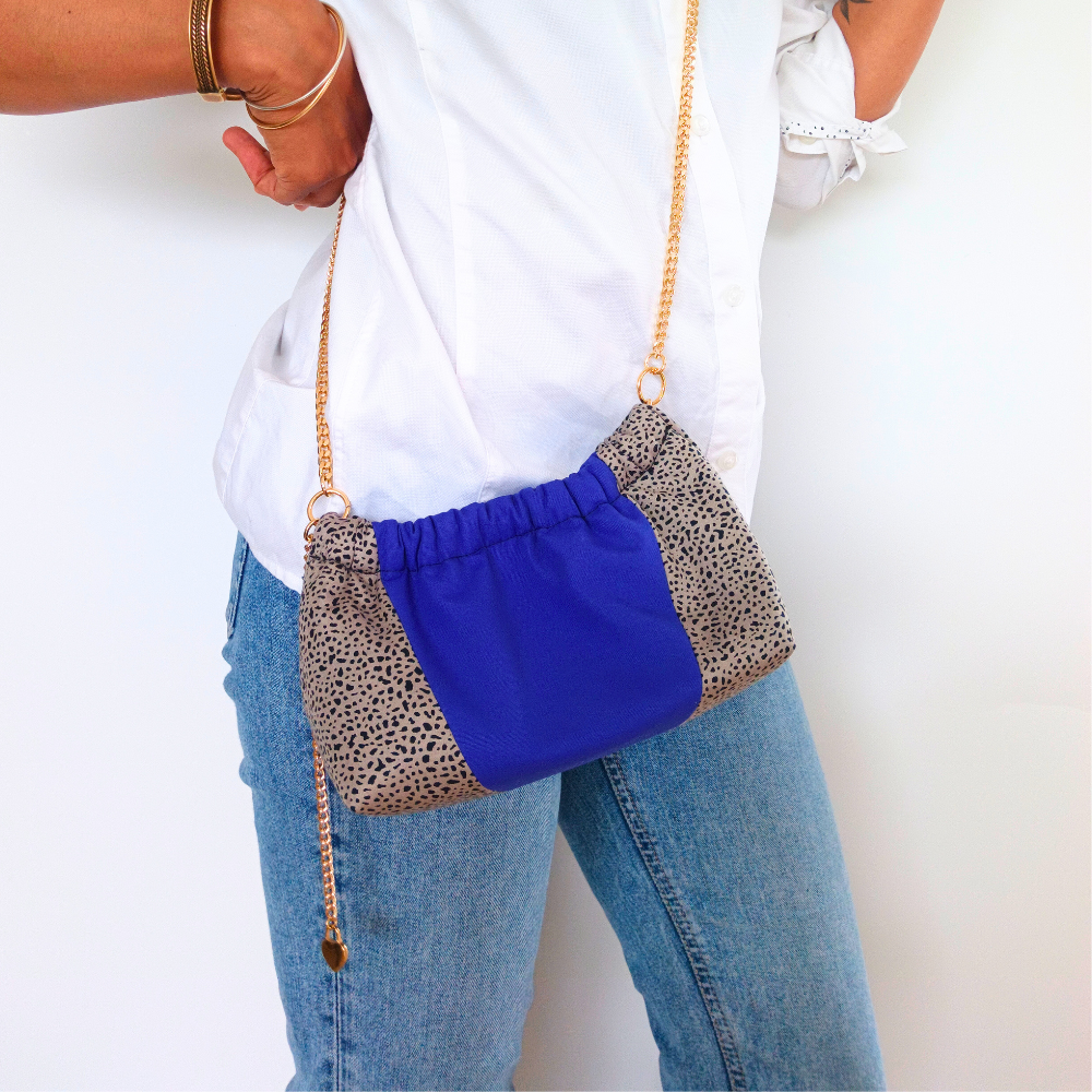CHARLÈNE Mini sac à main | Violet & moucheté