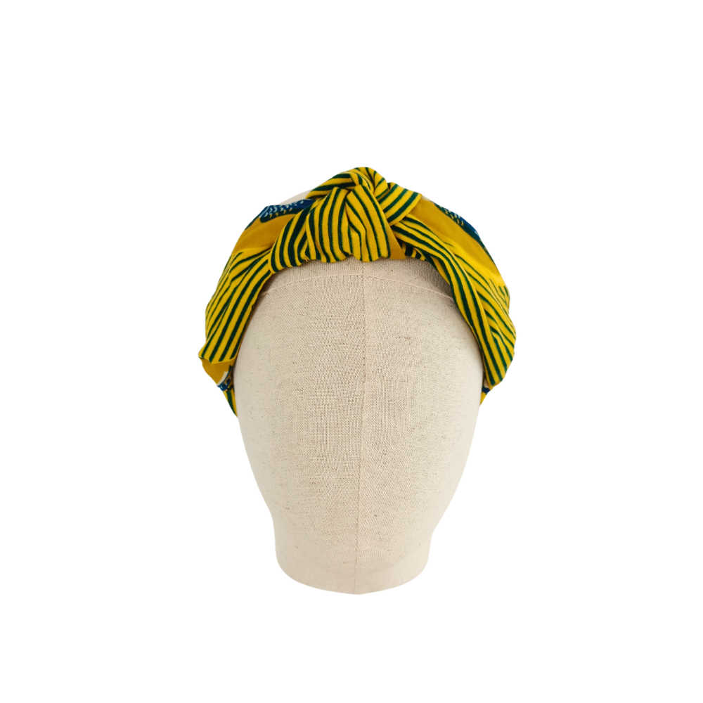 DIANA serre-tête | Wax Jaune et Bleu