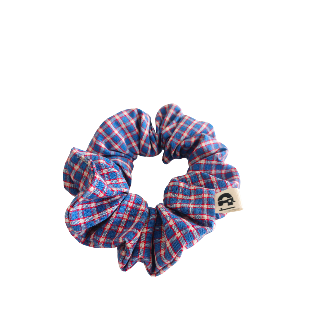 SOLESMES Scrunchie, Bleu  Rose & Carreaux