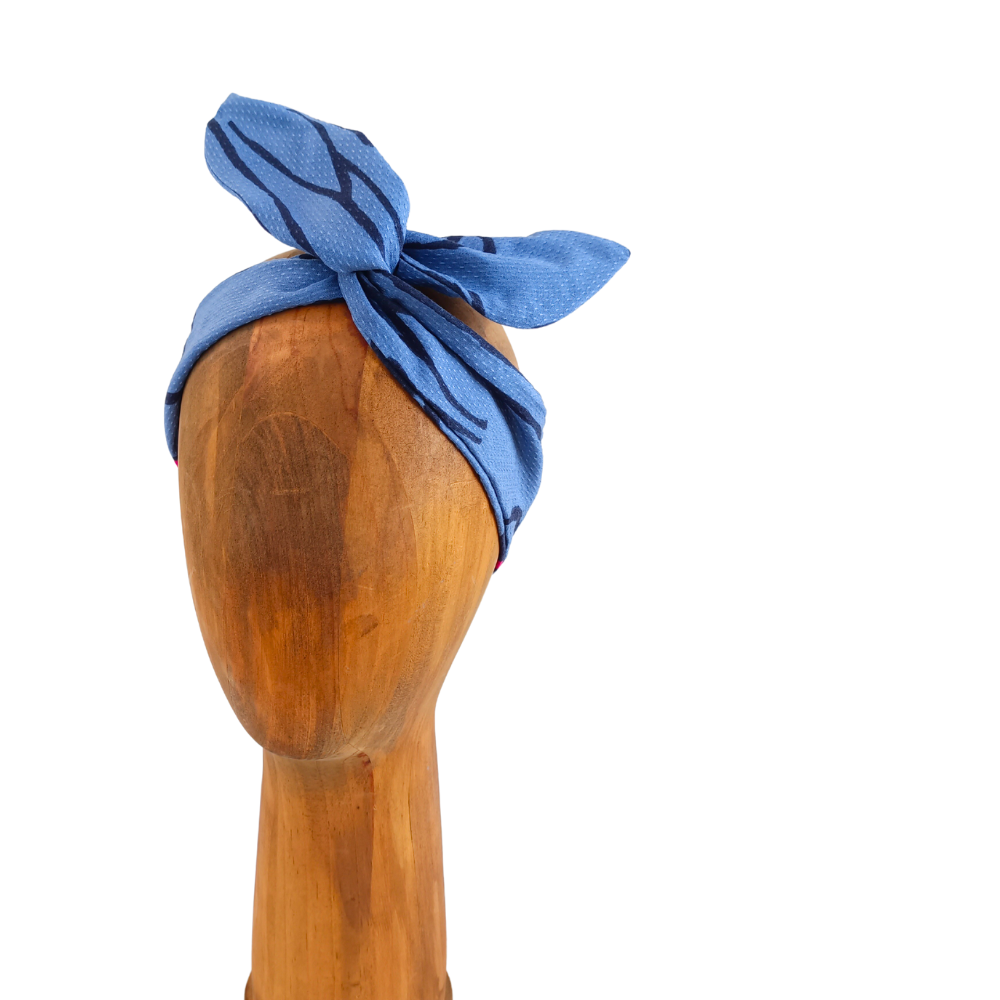 La Machine à récup' propose des accessoires écoresponsables et upcyclés cousus avec la participation d'ateliers de couture solidaires, comme ce bandeau cheveux pour mariage