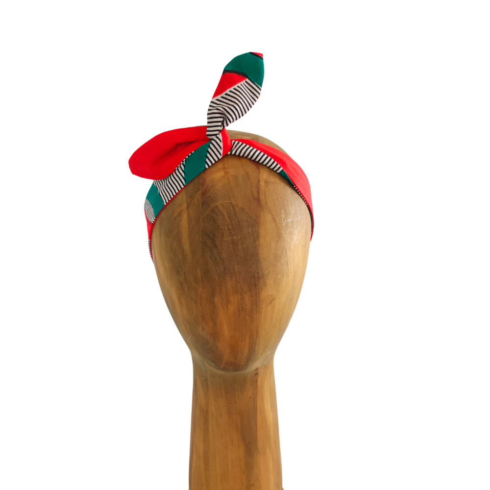 Bandeau magique avec fil de métal de la marque écoresponsable La Machine à récup qui revalorise des tissus avec la participation d'ateliers solidaires.