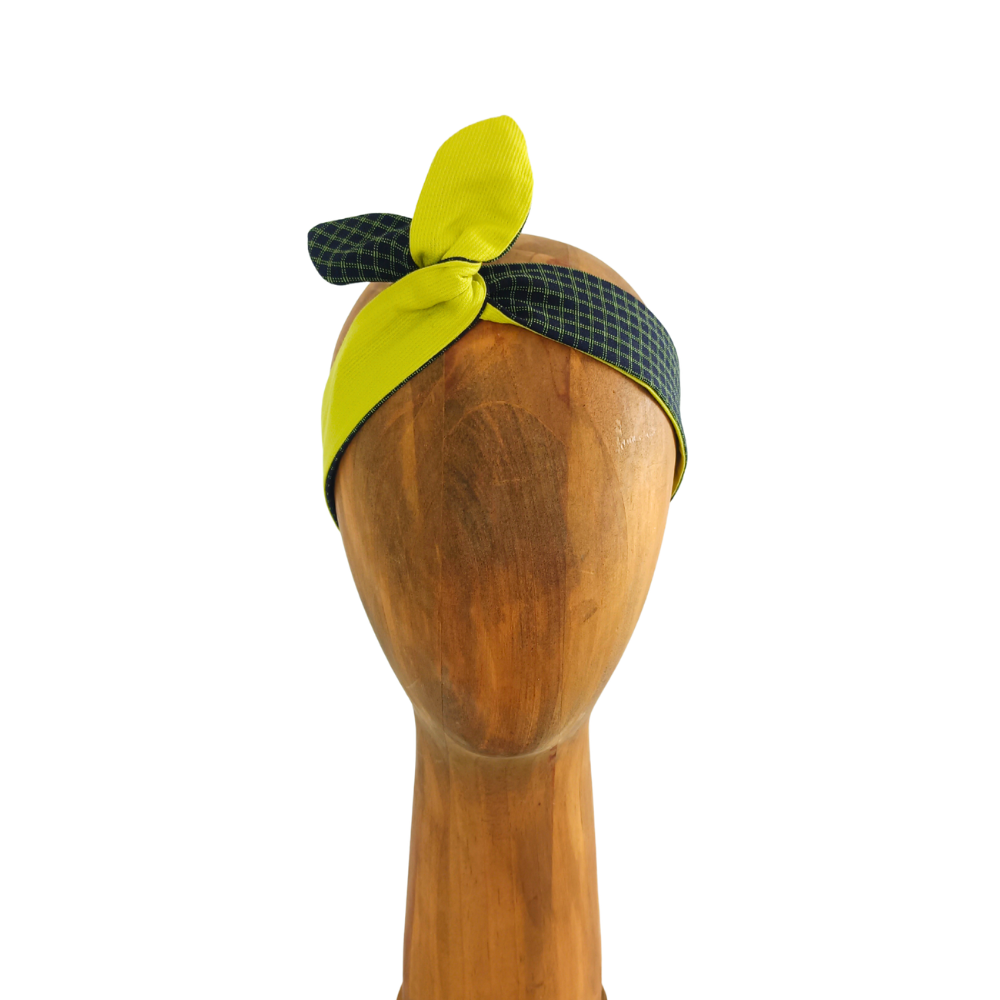 Bandeau cheveux confortable de la marque écoresponsable La Machine à récup qui revalorise des tissus avec la participation d'ateliers solidaires.