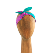 Bandeau rose de la marque écoresponsable La Machine à récup qui revalorise des tissus avec la participation d'ateliers solidaires.