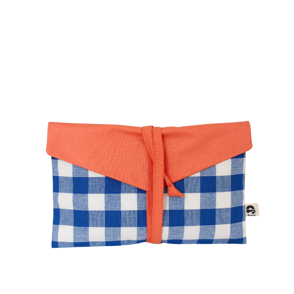 CORNÉLIA Pochette à livre, Orange & Bleue
