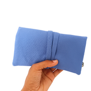 petite pochette pour bijoux de La Machine à récup', marque d'upcycling qui revalorise des tissus de 2nde main avec la participation d'ateliers de couture solidaires