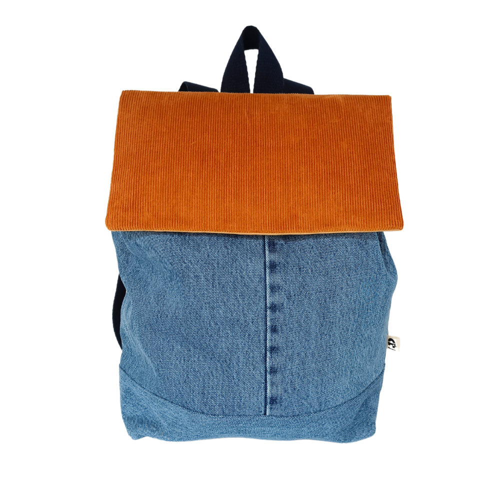 ROSARIO Sac à dos , jean & velours beige