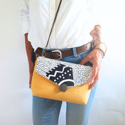 sac à main coloré de La Machine à récup', marque d'upcycling qui revalorise des tissus de 2nde main avec la participation d'ateliers de couture solidaires