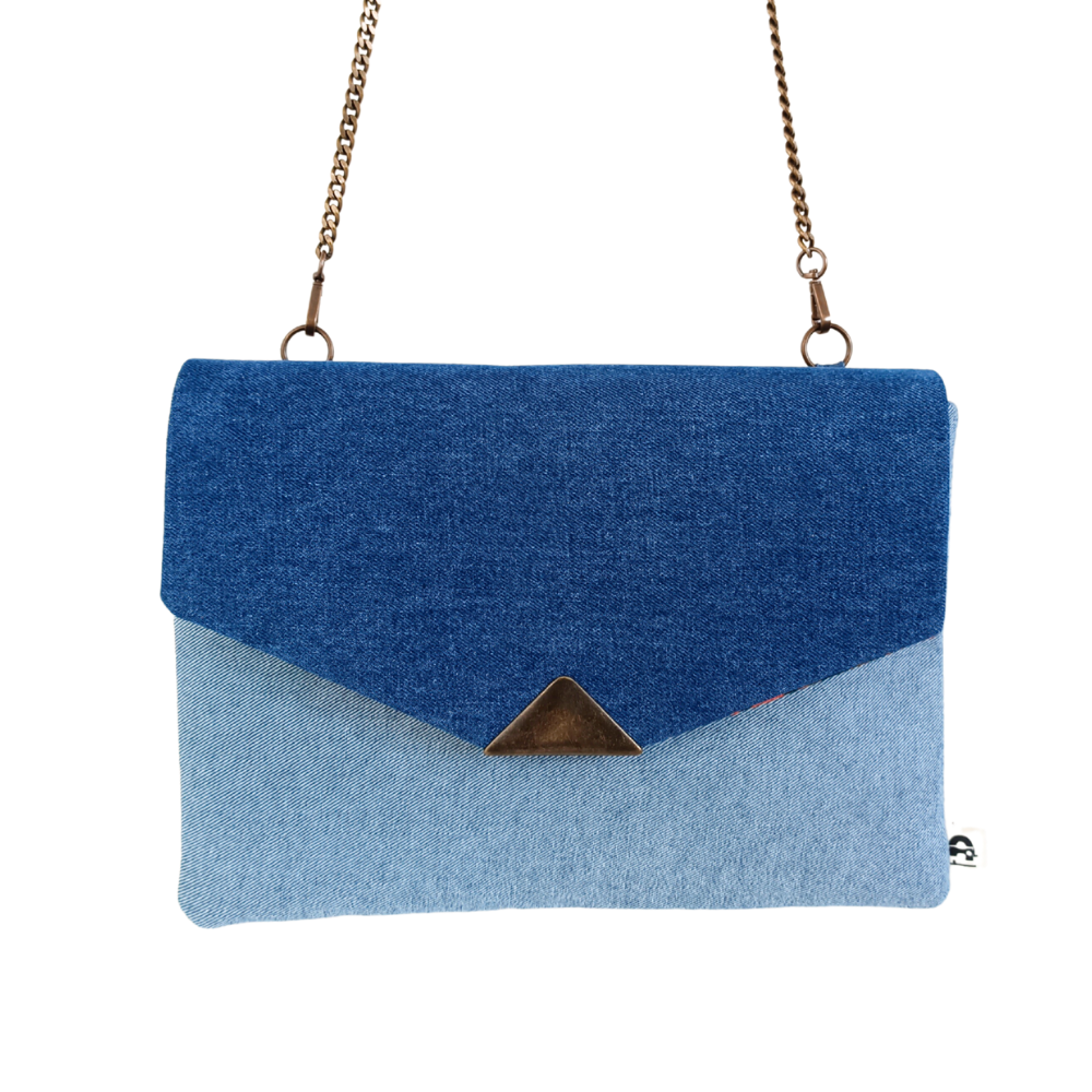 sac à main jean écoresponsable et éthique de la Machine à récup' marque française engagée pour réduire l'empreinte écologique de la mode et pour une mode plus solidaire