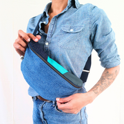 sac banane éthique de la Machine à récup' marque française engagée pour réduire l'empreinte écologique de la mode et pour une mode plus solidaire