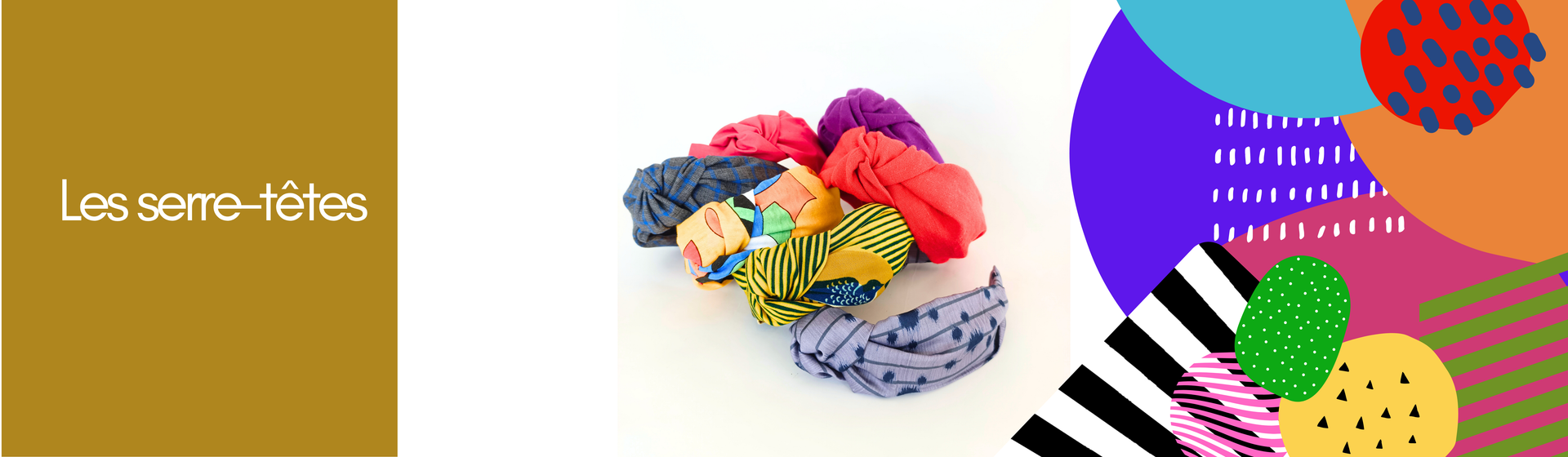 Le serre tête femme chic de La Machine à récup' est un accessoire écoresponsable et éthique, taillé dans des tissus issus du réemploi  et cousu avec la participation d'ateliers de couture solidaires.