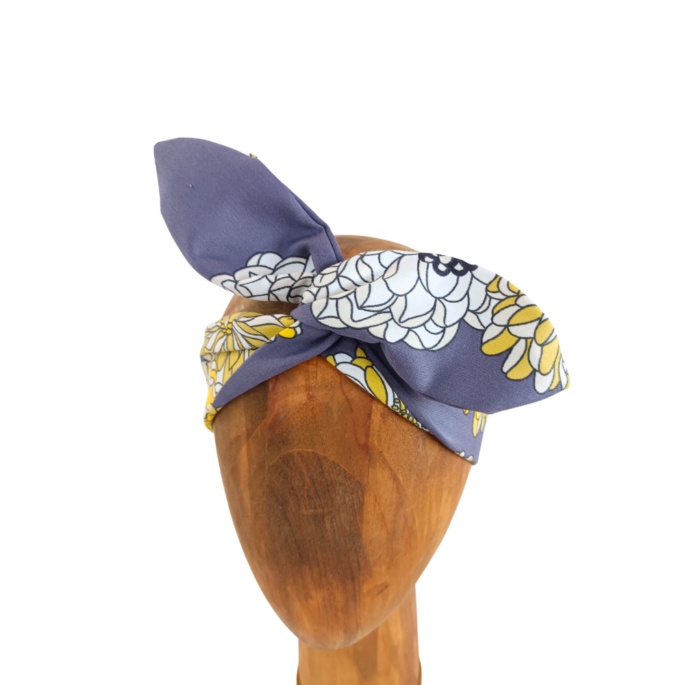 THELMA mini bandeau gris et fleurs