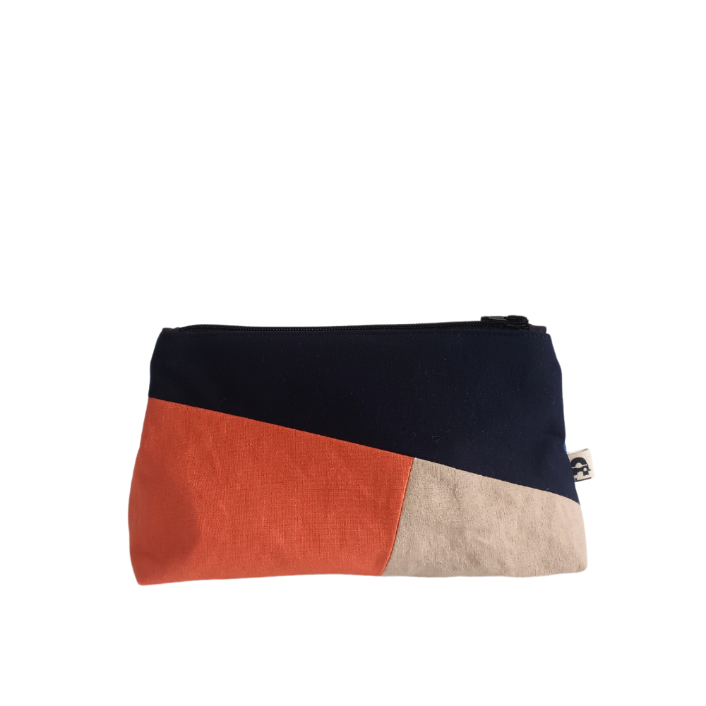 ROXANA Pochette, Bleu & Orange & Beige