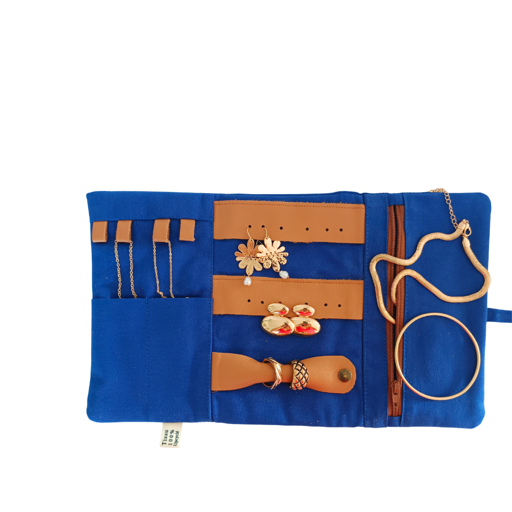 pochette tissu pour ranger les boucles d'oreilles, bagues, bracelets